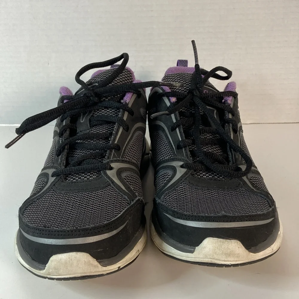 Ryka Shift Memory Foam Sneakers Size 7 M Black Purple Comfort Walk Arch Support